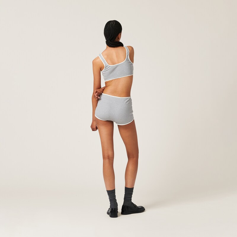 Ribbed knit panties with logo