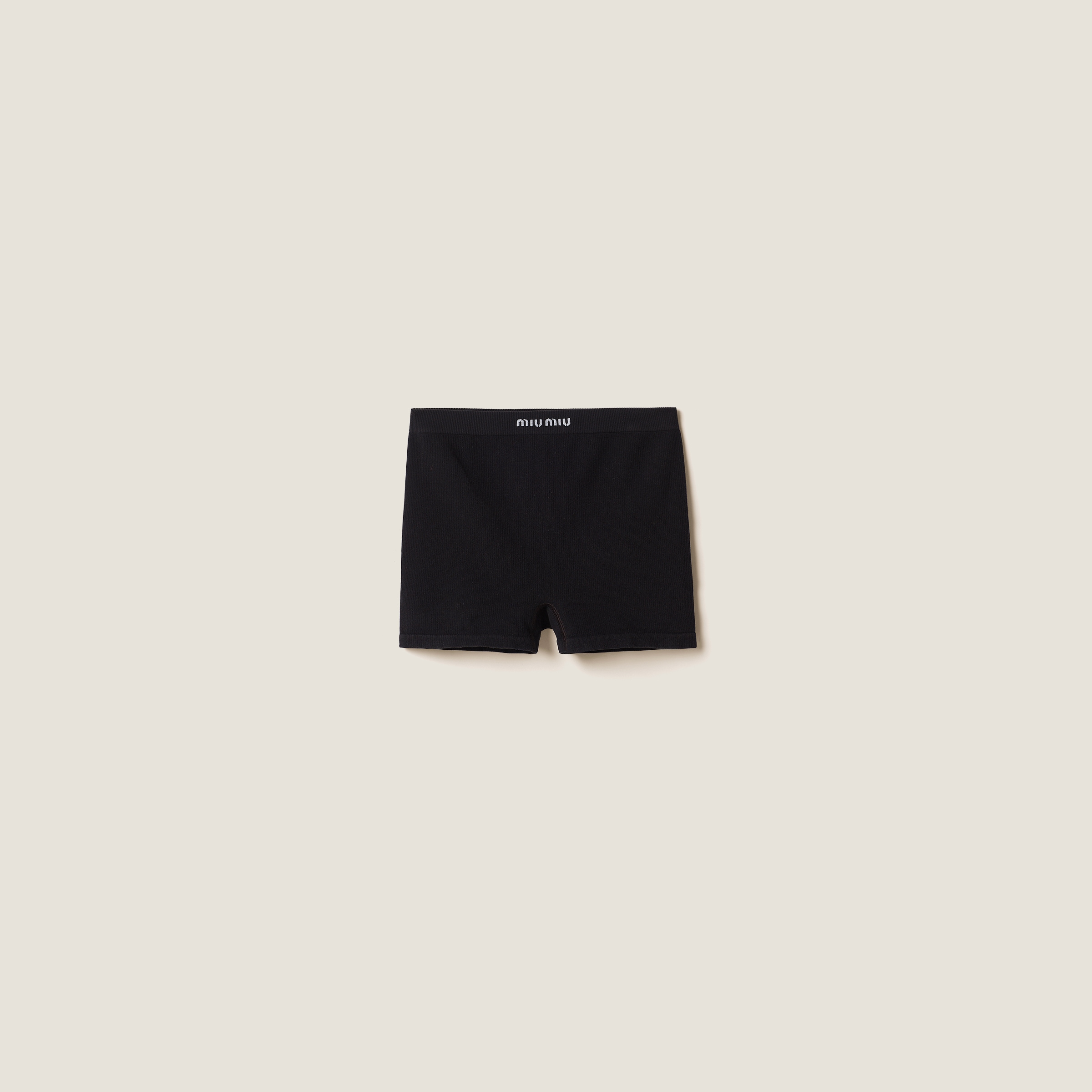 ブラック シームレス ボクサーショートパンツ | Miu Miu
