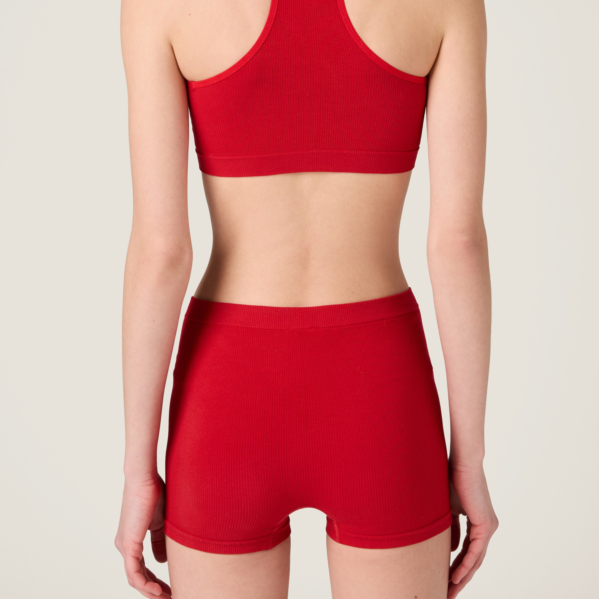 Miu Miu Seamless Boxer Shorts In Red
