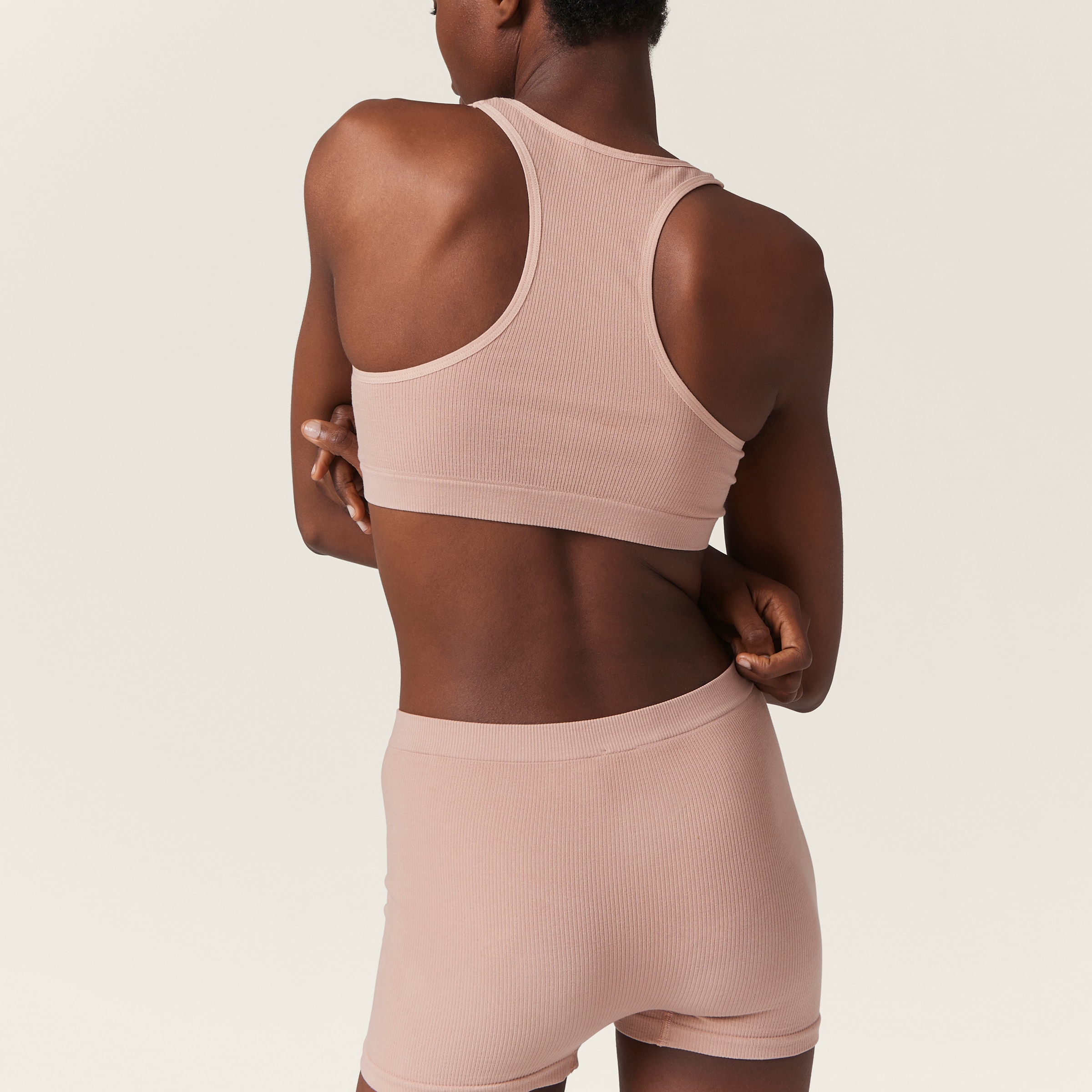 Shop Miumiu Seamless Boxer Shorts In Nude Beige