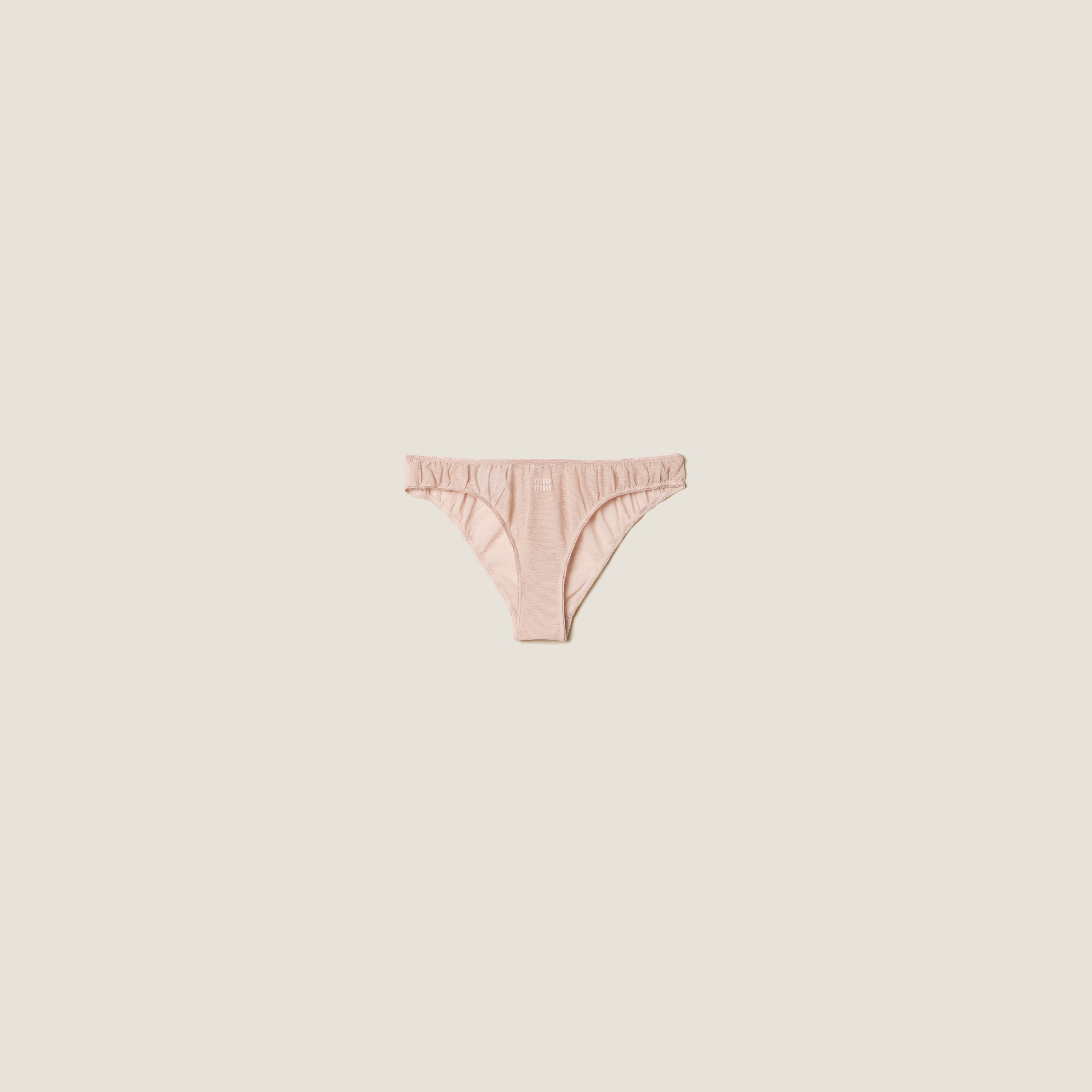 Miu Miu Tulle Panties In Nude Beige