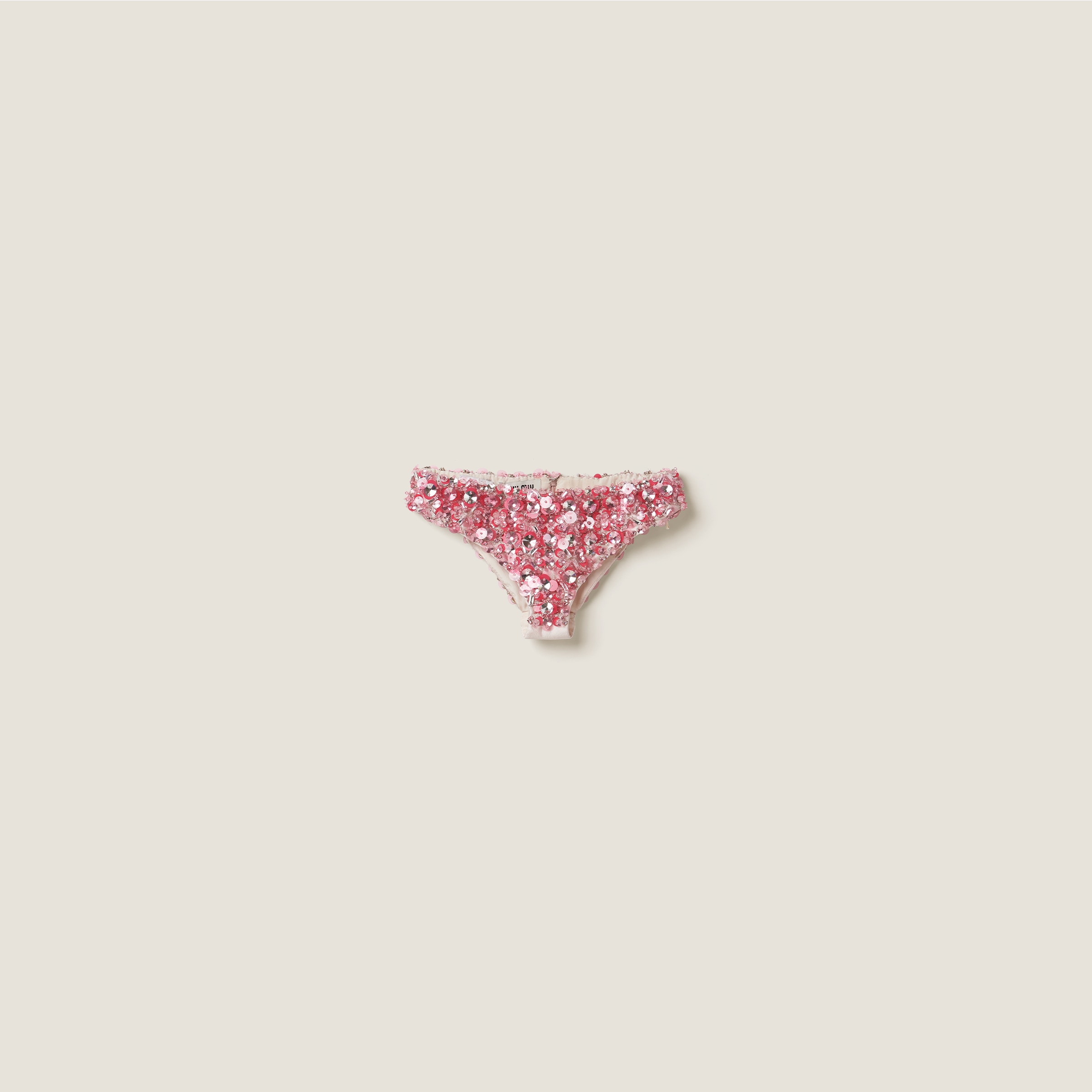 Embroidered silk and wool panties