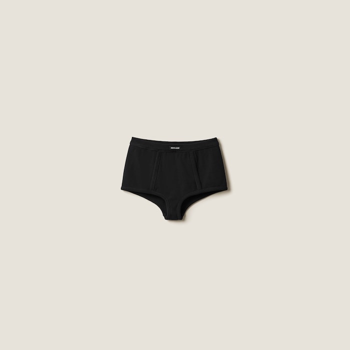 ブラック リブ編み ボクサーパンツ | Miu Miu