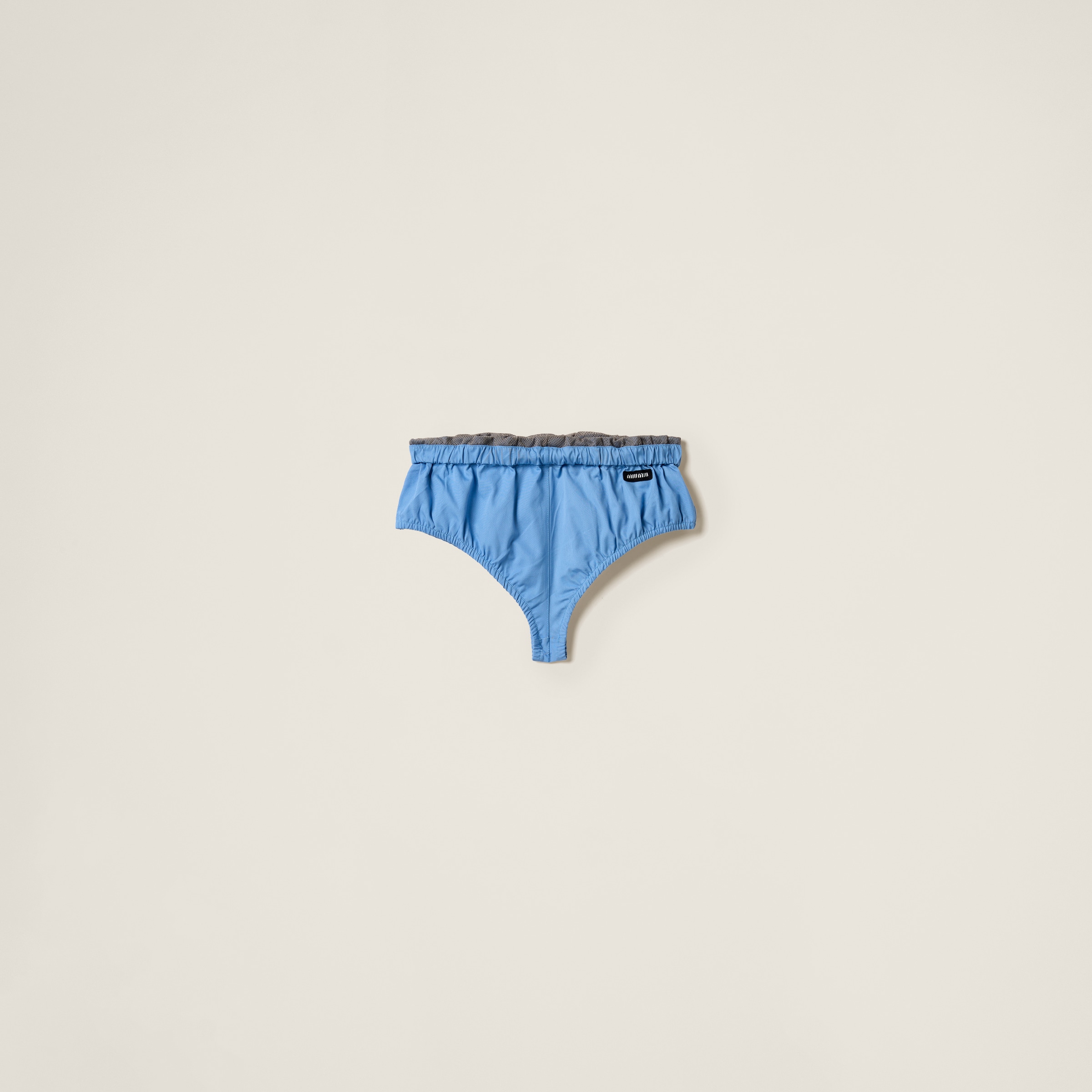 Miu Miu Poplin Briefs In Sapphire Blue