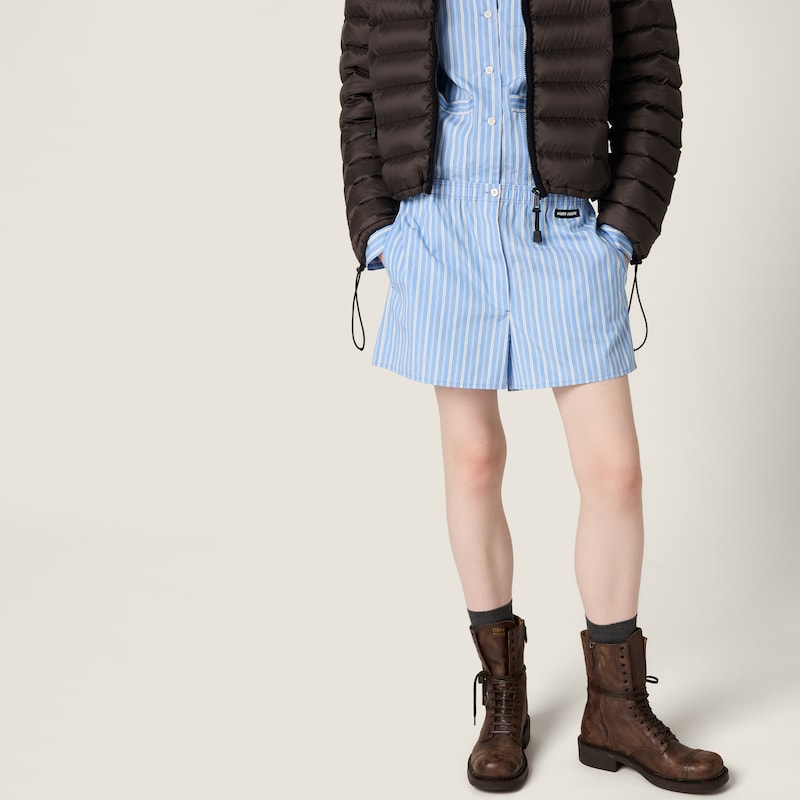 Striped poplin boxer shorts