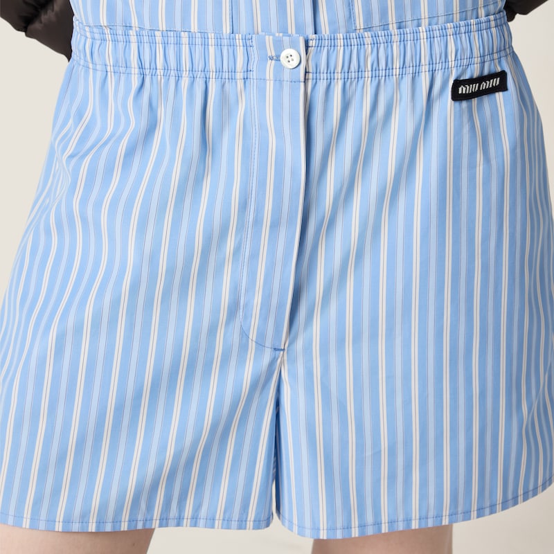 Striped poplin boxer shorts