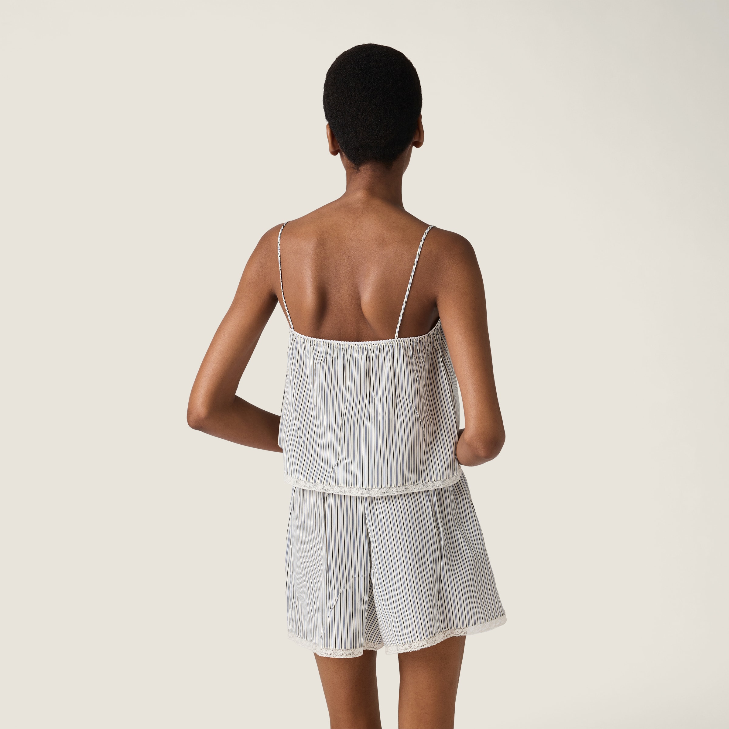 Miu Miu Crepe De Chine Boxer Shorts In White