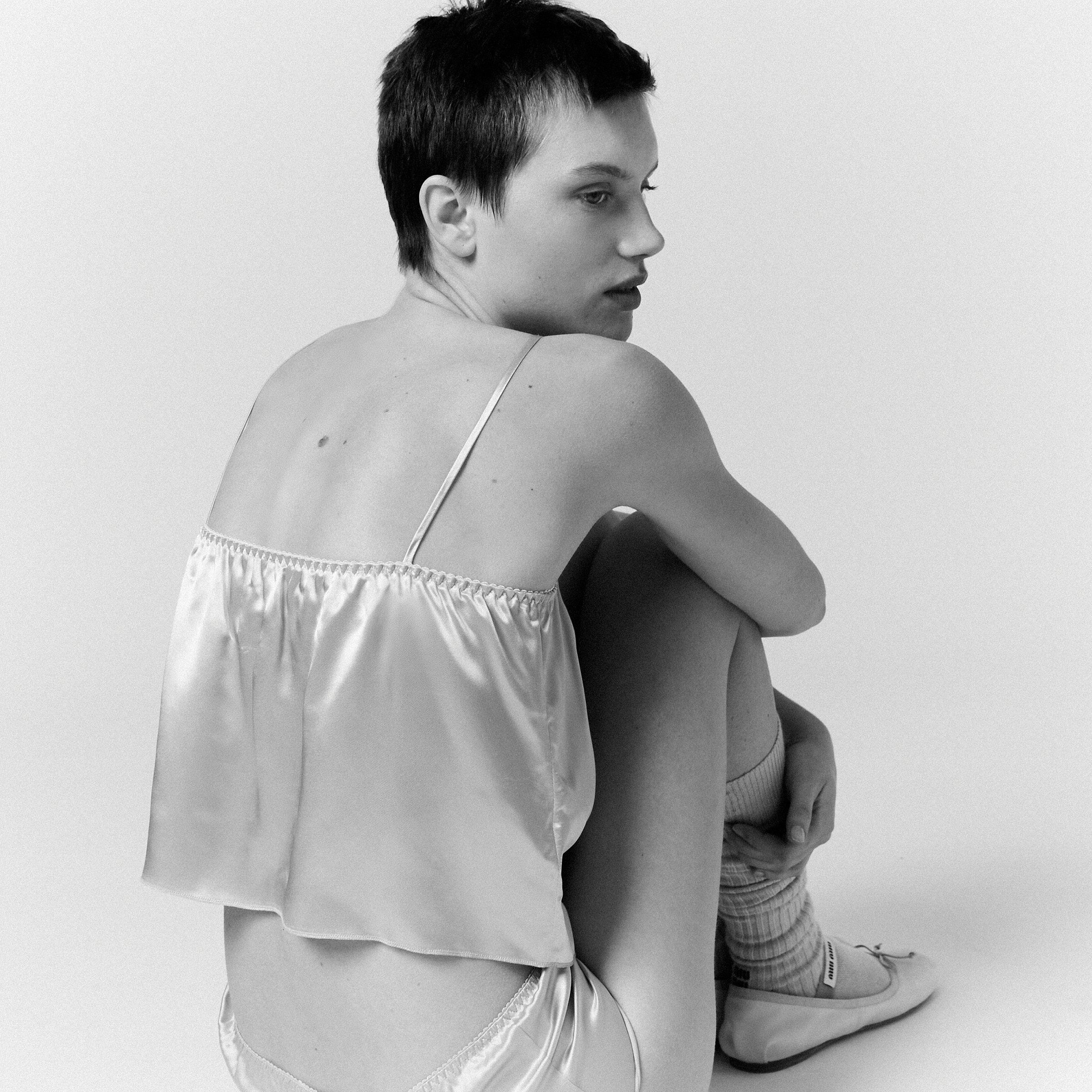 Miu Miu Satin Top In Opal