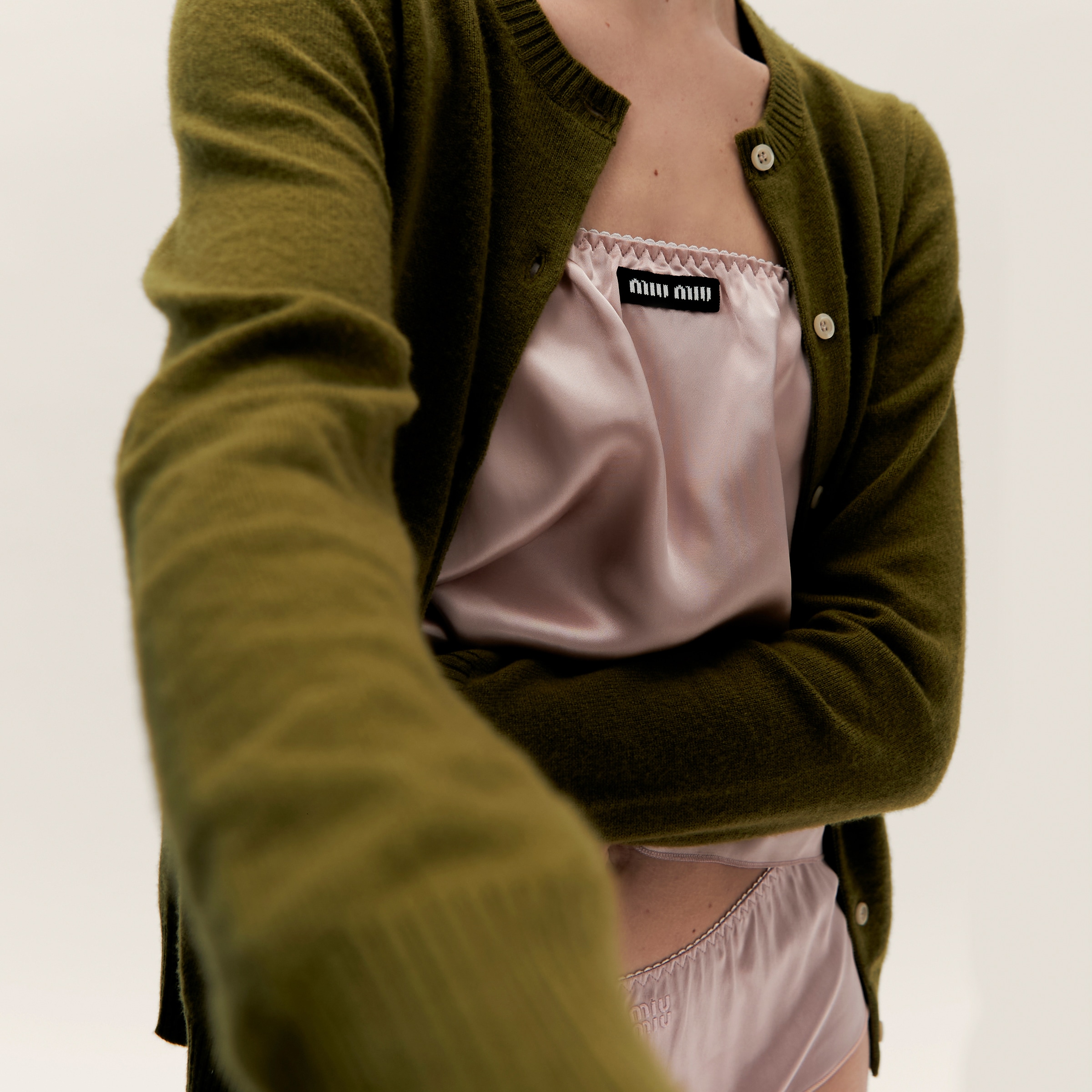 Miu Miu Satin Top In Opal