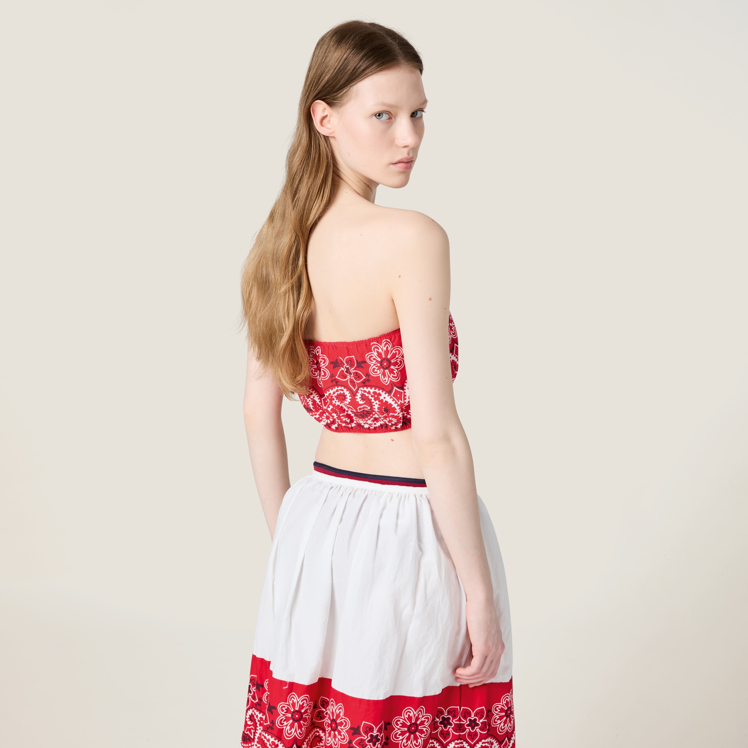 Miu Miu Printed Poplin Bra Top