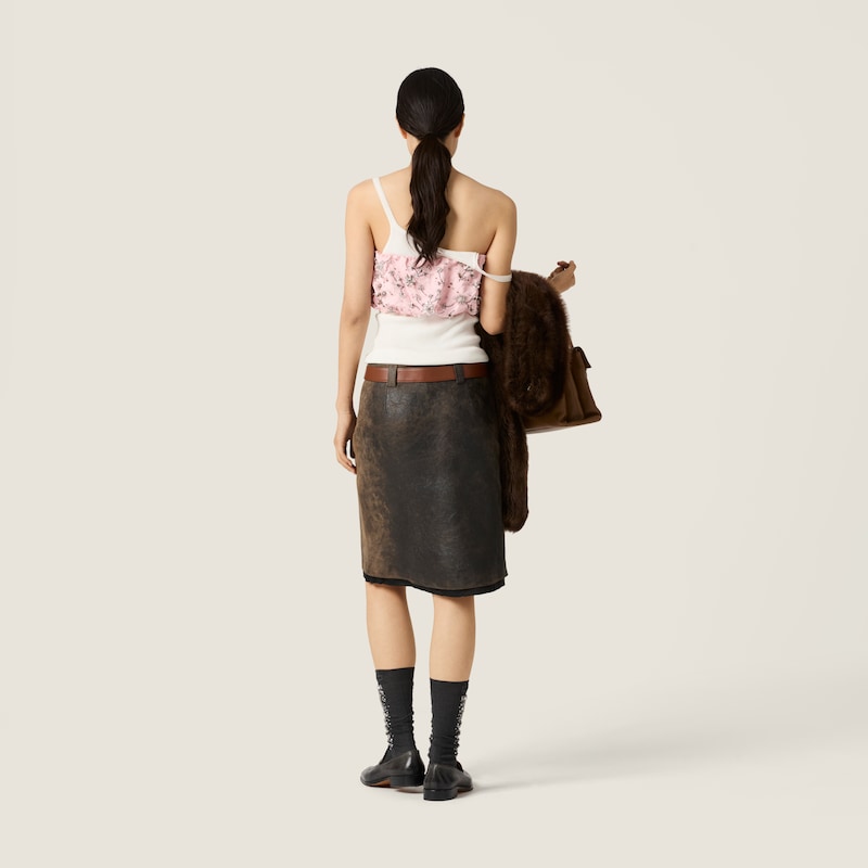 Embroidered duchesse bandeau top