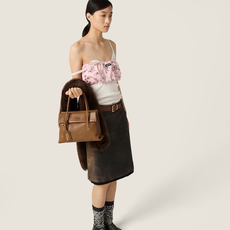 Embroidered duchesse bandeau top