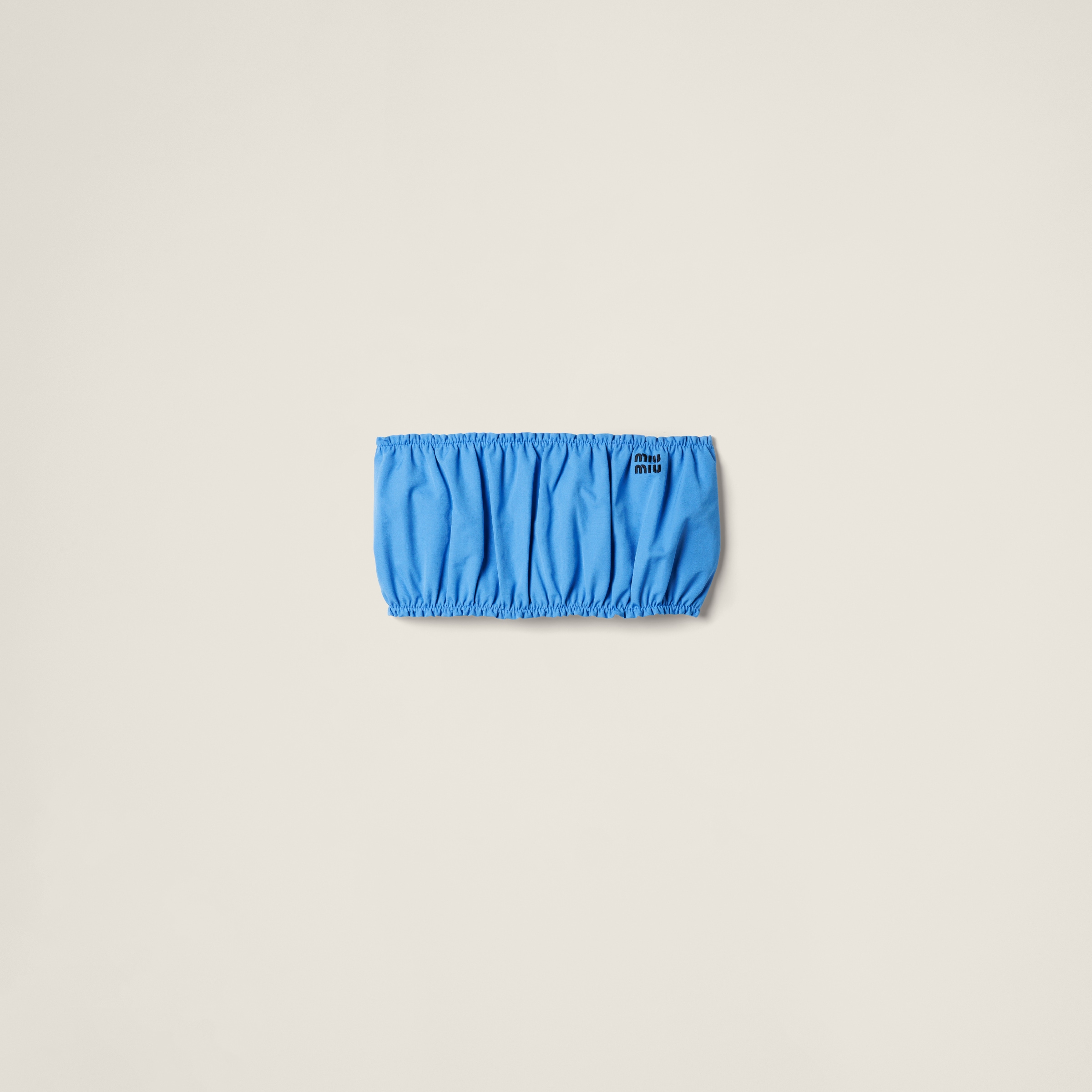 Miu Miu Cotton Poplin Bandeau Top In Periwinkle Blue