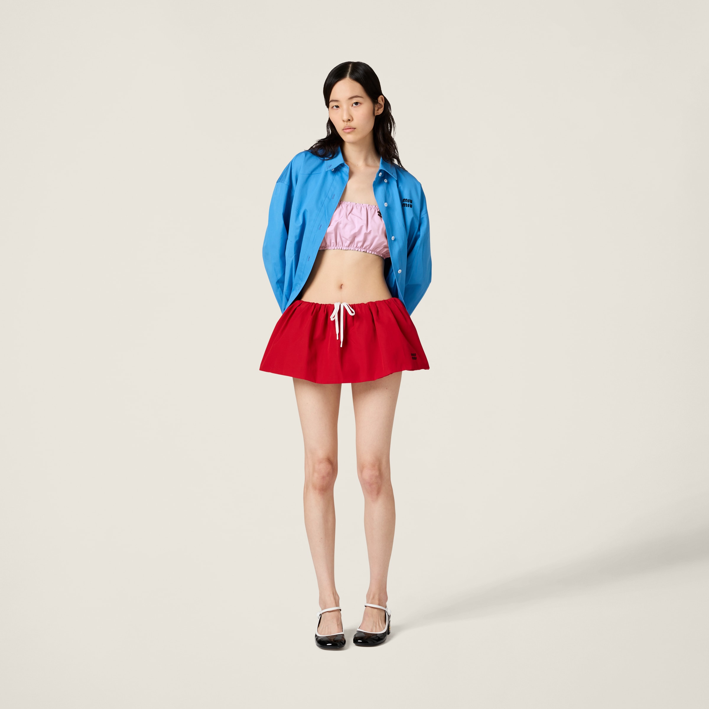 ピンク ポプリン トップ | Miu Miu