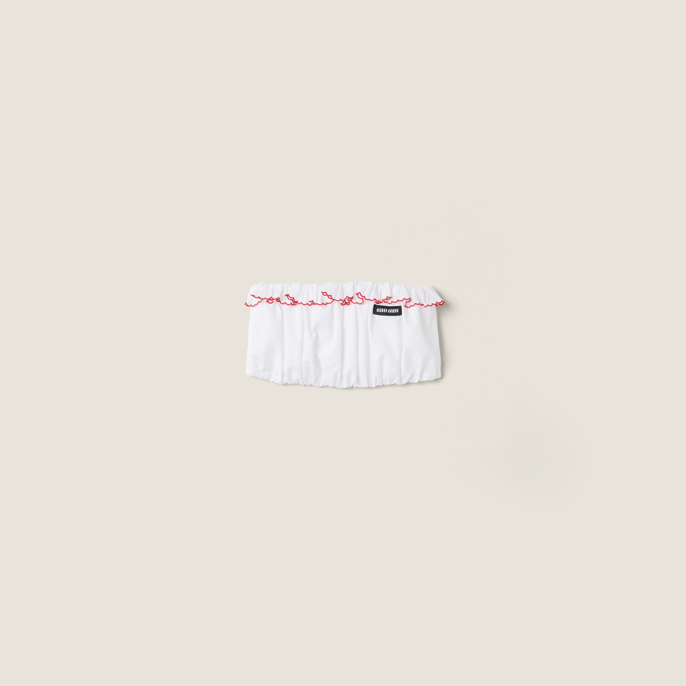 Embroidered poplin bandeau top from Miu Miu - $995